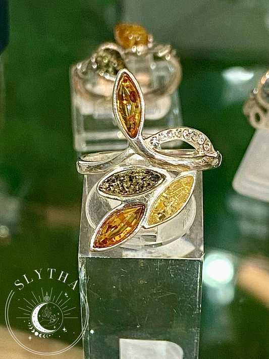 Bague Ambre de la Baltique - Argent 925