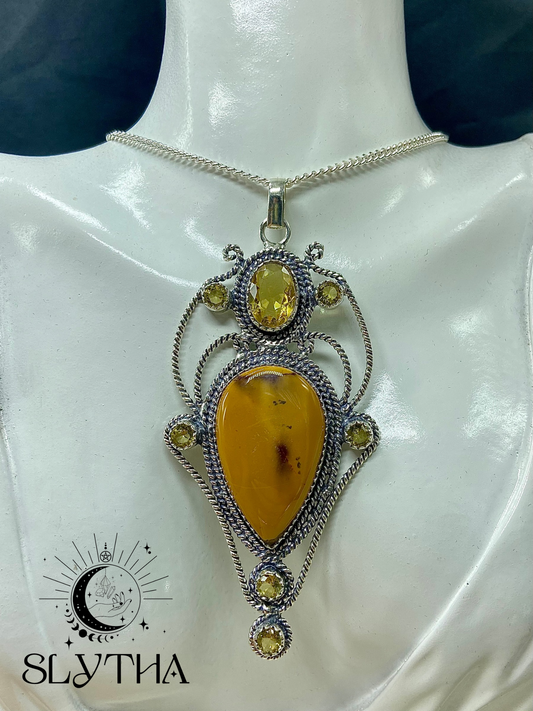 Collier Jaspe Mokaite/Citrine - Argent 925