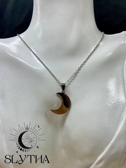 Collier Lune en acier inoxydable