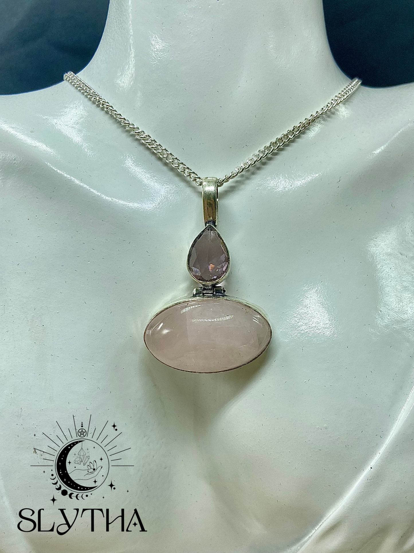 Collier Quartz Rose - Argent 925