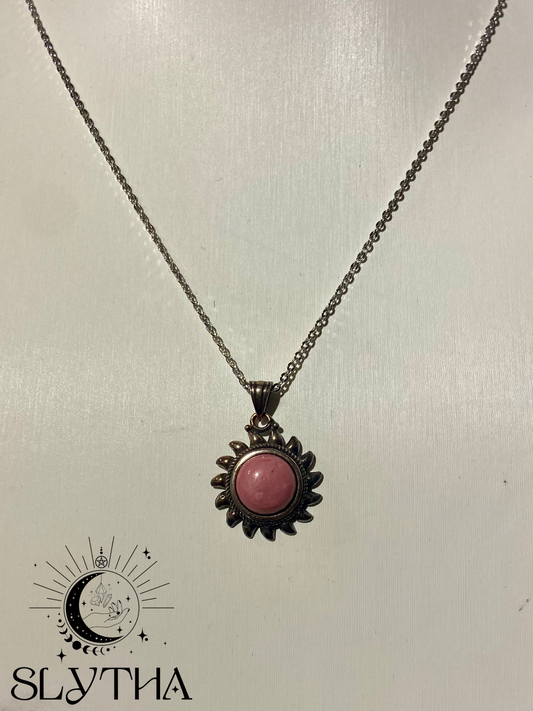 Collier Soleil en Rhodonite - Argent 925