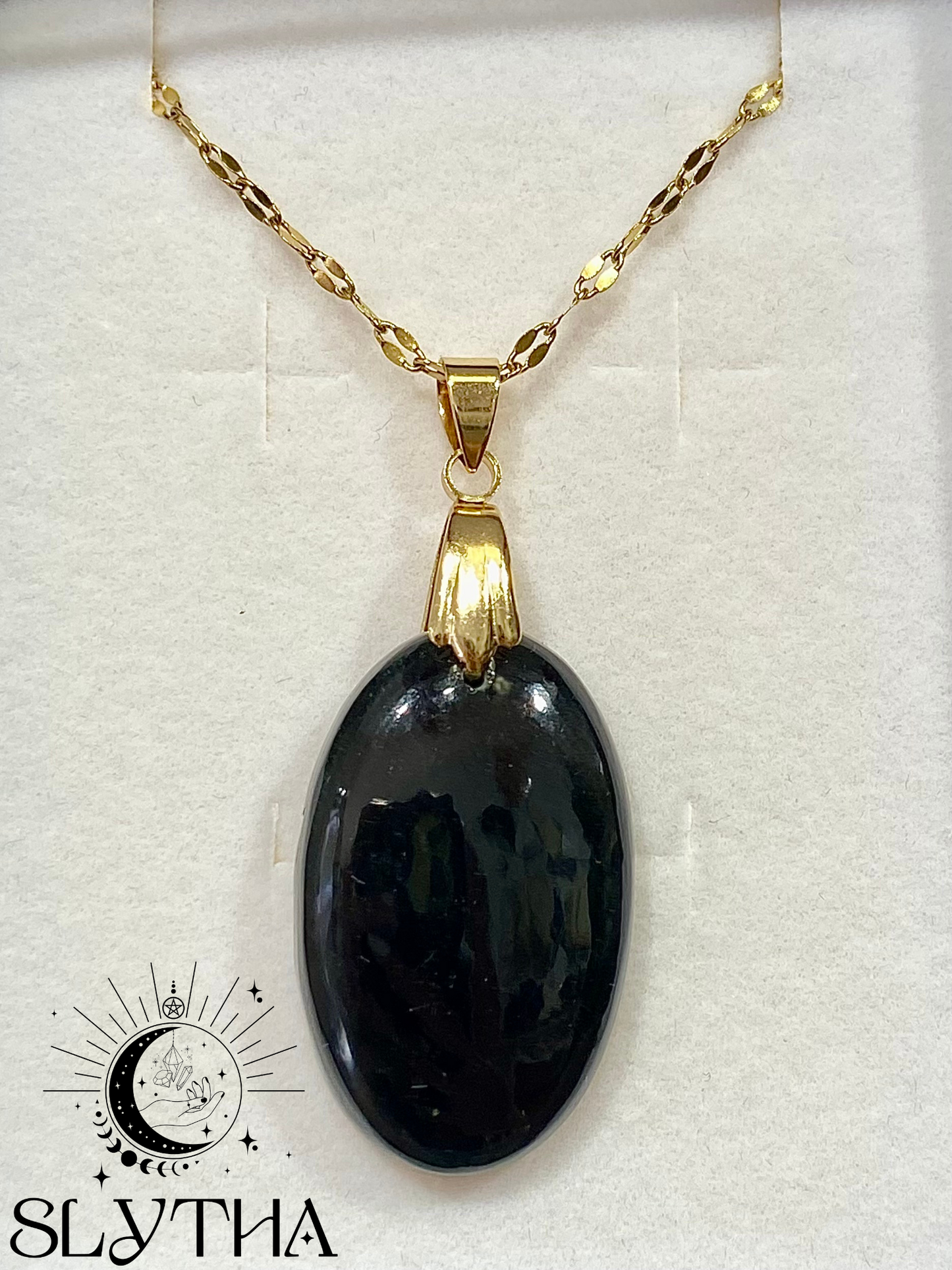 Collier en Obsidienne Oeil céleste - Acier Inoxydable