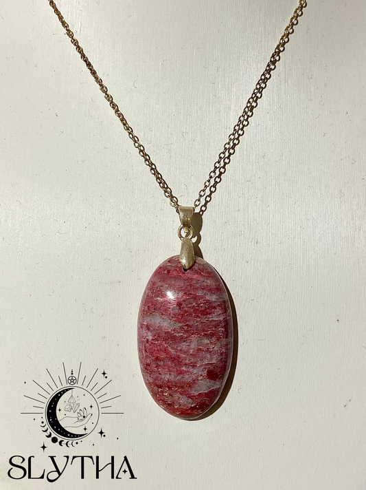 Collier en Thulite - Acier Inoxydable