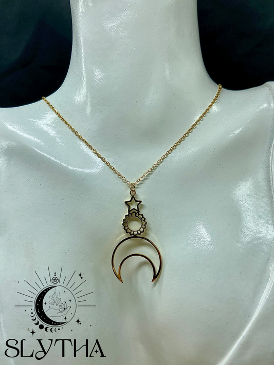 Collier Lune en acier inoxydable