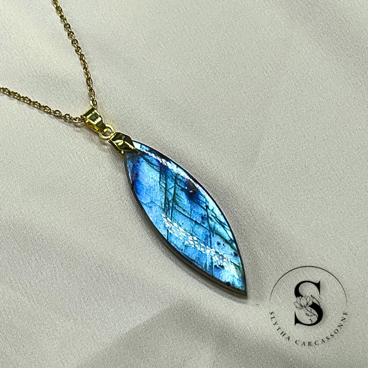 Collier marquise labradorite