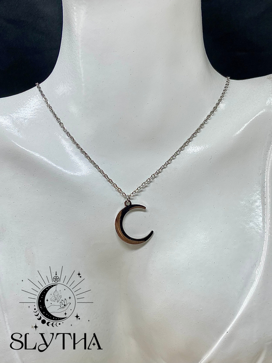 Collier Lune en acier inoxydable