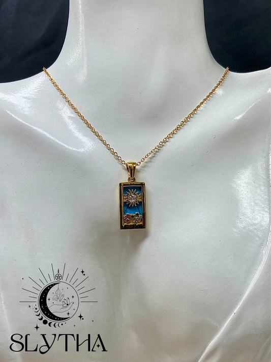 Collier lame Tarot Soleil en acier inoxydable