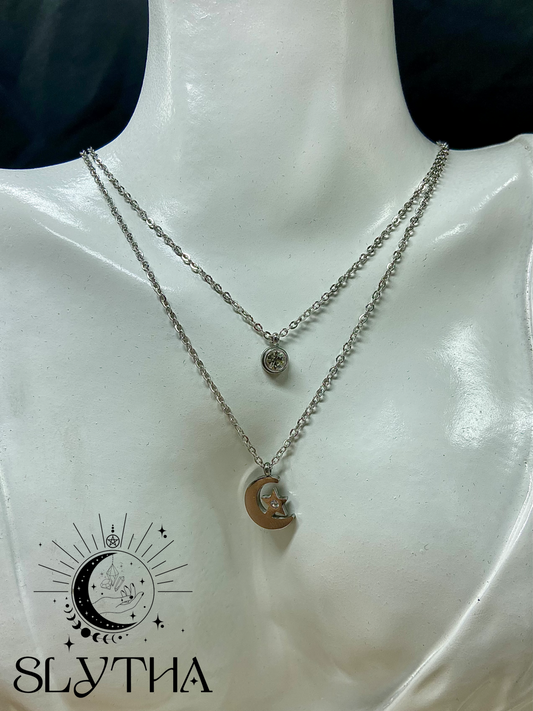 Collier Lune en acier inoxydable